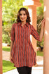 Women Standard Fit Vertical Striped Spread Collar Pure Cotton Casual Shirt